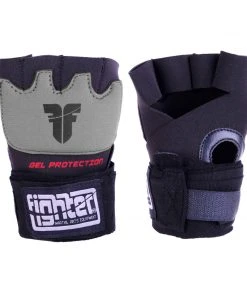 GLOVES Fighter Strap Gel Hand-Wraps - Black/grey, FGW-001BG