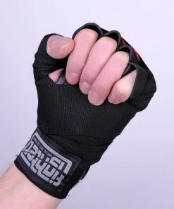 GLOVES Fighter Strap Gel Hand-Wraps - Black/grey, FGW-001BG