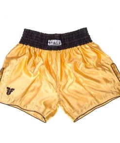 K1 & Thai Shorts Fighter Thai Trunks Bangkok Plain - Gold/black, FP05