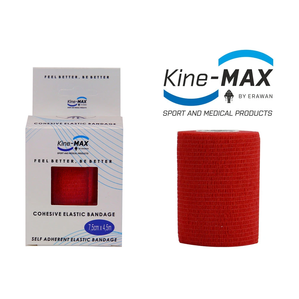 KinesioMAX TRAINING Kine-MAX Self-securing Elastic Bandage-5cm,7,5cm,10cm - Red, CEB5RED,CEB7RED,CEB10RED 5 KinesioMAX TRAINING Kine-MAX Self-securing Elastic Bandage-5cm,7,5cm,10cm - Red, CEB5RED,CEB7RED,CEB10RED