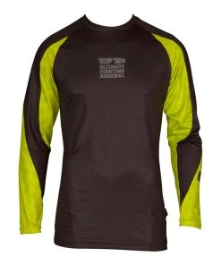 TOP TEN MMA Rash Guard TOPTEN UFA Long Sleeve - Black/yellow, 14111-92