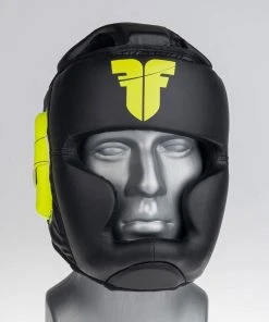 PROTECTION Headguard Fighter Sparring - Black/neon Yellow, JE1421PUBNY