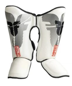 Fighter Shinguards Thai Classic - White/black, JE1573BWH PROTECTION