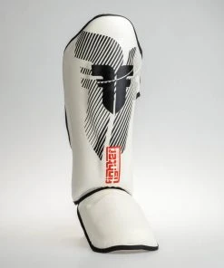 Fighter Shinguards Thai Classic - White/black, JE1573BWH PROTECTION