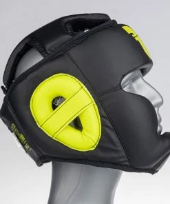 PROTECTION Headguard Fighter Sparring - Black/neon Yellow, JE1421PUBNY