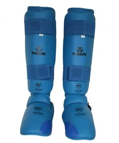 Hayashi PROTECTION Karate Kickprotector - Instep And Shin WKF - Blue, 343-6
