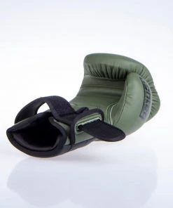 Fighter Boxing Gloves Sparring - Matt Khaki/black, FBG-002KB
