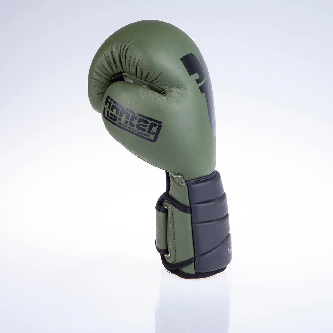 Fighter Boxing Gloves Sparring - Matt Khaki/black, FBG-002KB 11 Fighter Boxing Gloves Sparring - Matt Khaki/black, FBG-002KB