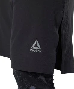 Reebok Combat Boxing Shorts - Black, DU4970 Training Shorts