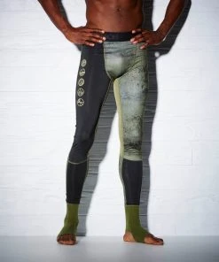 Compression Shorts Reebok Combat Training Ankle Lock Tight - Black/green, AP6721