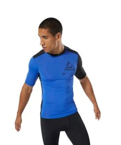 Training T-Shirts Reebok Compression T-shirt - Blue/black, DU3955 10 Training T-Shirts Reebok Compression T-shirt - Blue/black, DU3955