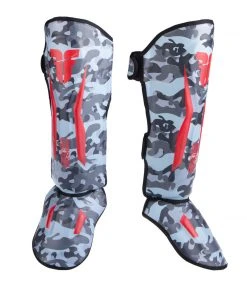 Fighter Shinguards Thai Ergo - Grey Camo, FSG-004GCR