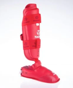 Hayashi PROTECTION Karate Kickprotector - Instep And Shin WKF - Red, 343-4N