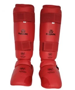 Hayashi PROTECTION Karate Kickprotector - Instep And Shin WKF - Red, 343-4