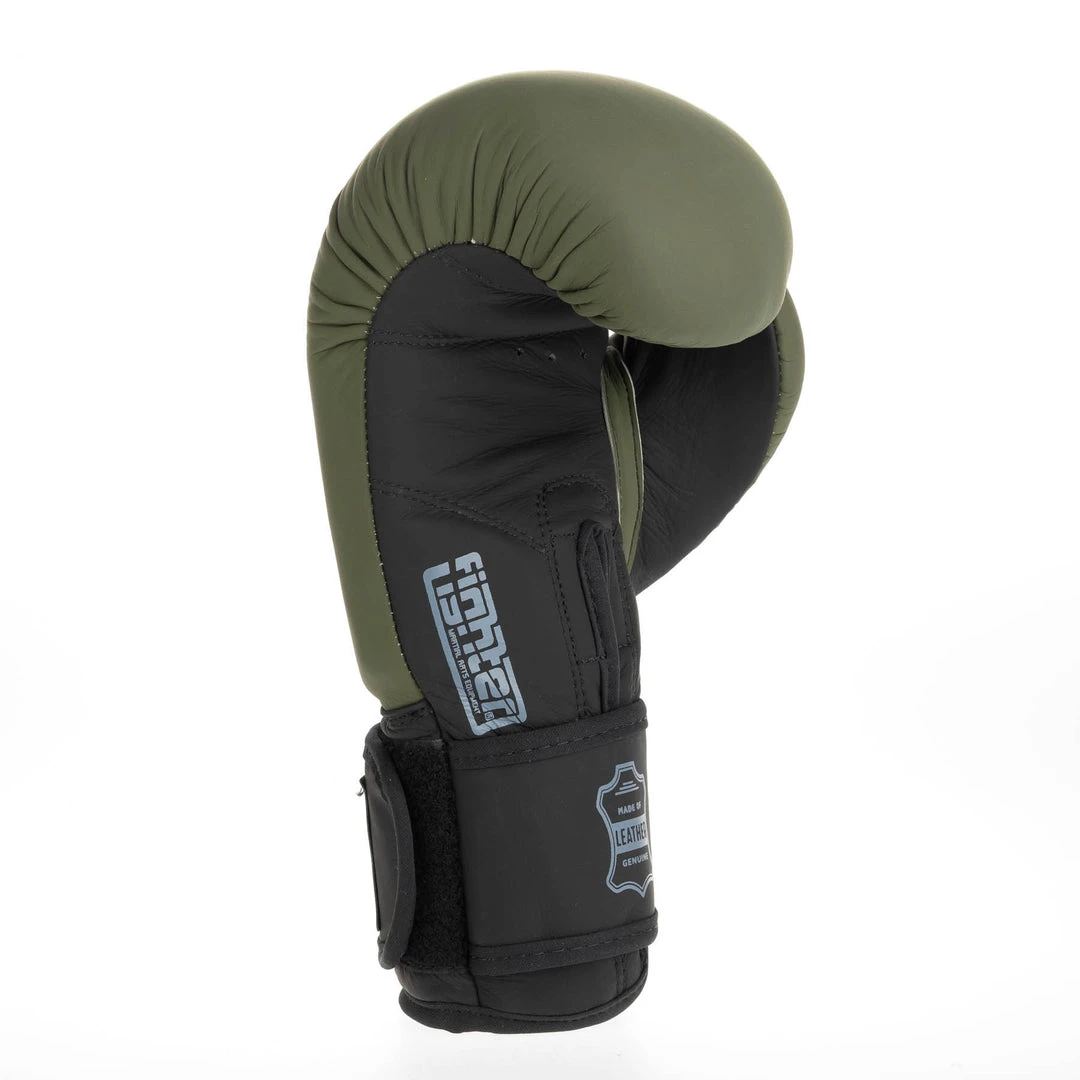 Fighter Boxing Gloves SIAM - Matt Khaki, FBG-003KB 12 Fighter Boxing Gloves SIAM - Matt Khaki, FBG-003KB