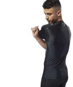 Reebok Training T-Shirts Workout Graphic Compression Tee - Black, EC0960