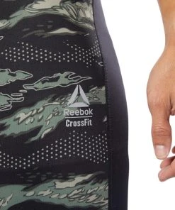 Reebok Crossfit Compression Tights - Black/green, DP4569 Pants