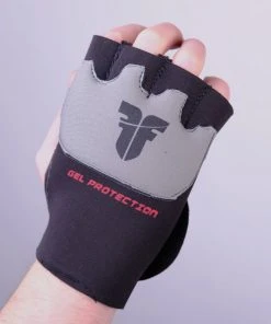 GLOVES Fighter Strap Gel Hand-Wraps - Black/grey, FGW-001BG