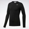 Workout T-Shirts Reebok Wor Compr Lo Sleeve Solid - Black, FP9105