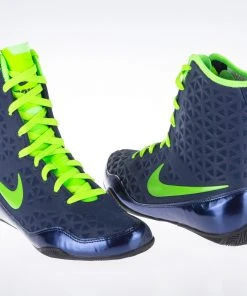 Nike KO Boxing Shoes - Blue/neon Green, 839421413