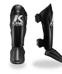 King Pro Boxing Shin Guards - Black/white PROTECTION