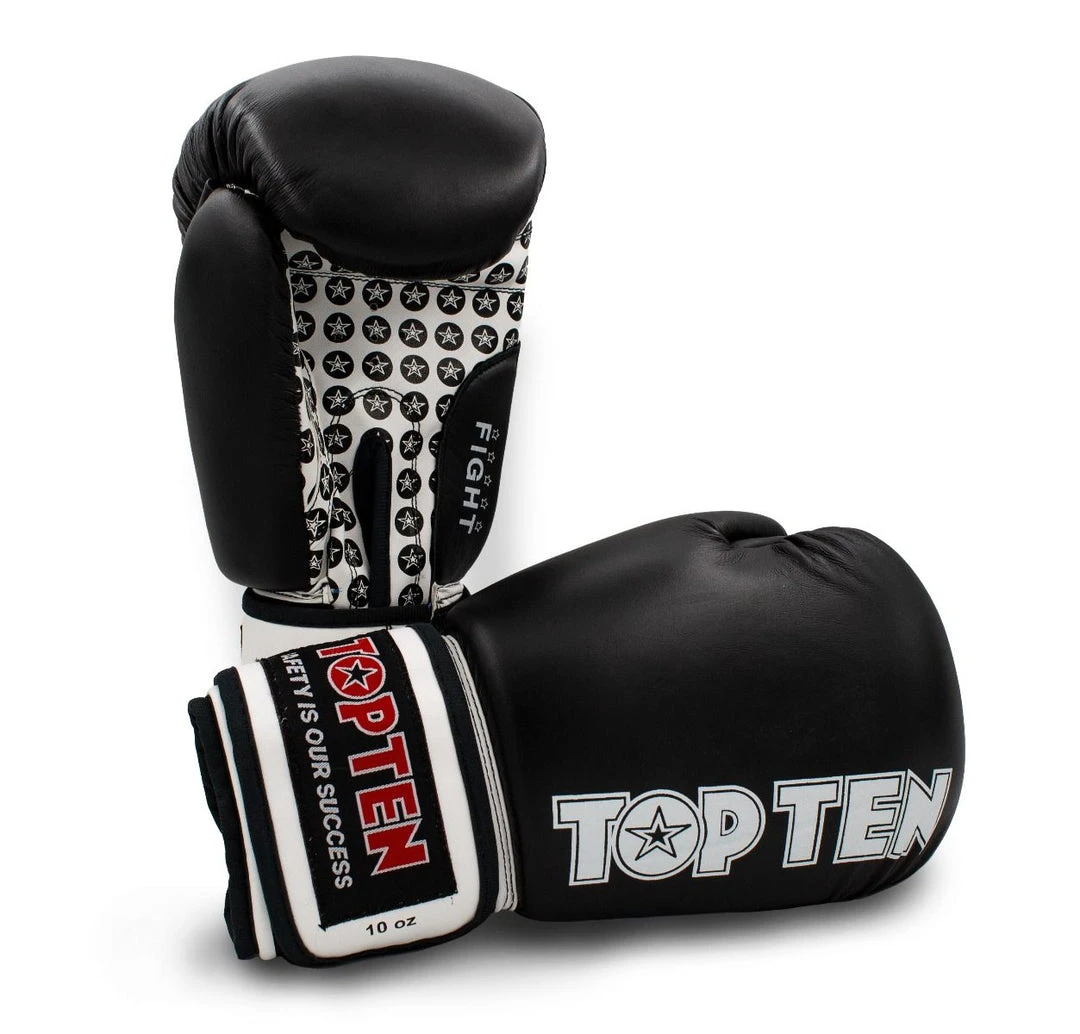 Boxing Gloves TOP TEN Fight - Black/white, 20661-90 3 Boxing Gloves TOP TEN Fight - Black/white, 20661-90