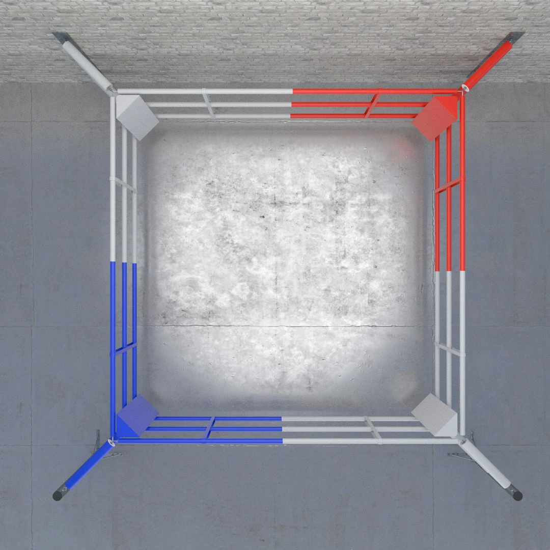 Floor Boxing Ring Fighter Wall II With 3 Ropes, BRF-NF2W 4 Floor Boxing Ring Fighter Wall II With 3 Ropes, BRF-NF2W