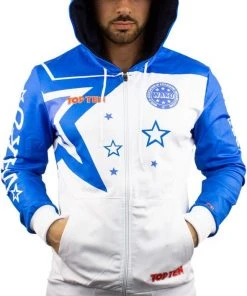 Hoody TOP TEN WAKO - White/blue, 19321-16