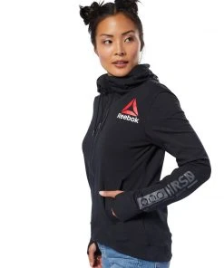Reebok Hoodies UFC FIGHT NIGHT Blank Walkout Hoodie - Black, CE7494 12 Reebok Hoodies UFC FIGHT NIGHT Blank Walkout Hoodie - Black, CE7494