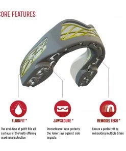 SAFE JAWZ SAFEJAWZ Nitro Mouthguard - Grey/yellow PROTECTION 12 SAFE JAWZ SAFEJAWZ Nitro Mouthguard - Grey/yellow PROTECTION