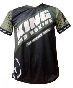 Training T-Shirts King ProBoxing Training T-shirt Star Vintage Stone - Black/khaki, TTEE02-BLK/KHA