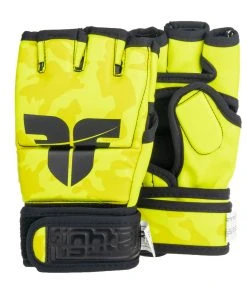 MMA Gloves Fighter Competition - Neon Yellow/camo, FMG-002CNY